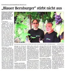Pressebeitrag 'Blauer Bernburger stirbt nicht aus' Volksstimme 20.09.2007